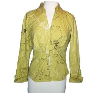 Studio Jax Blazer Womens 6 Small Jacket Long Sleeve Top Green Dressy Jacket